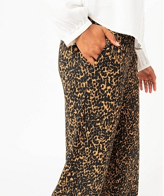 pantalon large imprime en maille texturee femme imprimeJ481701_2