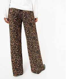 pantalon large imprime en maille texturee femme imprimeJ481701_3