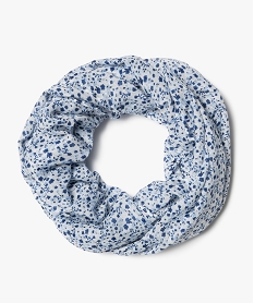 foulard forme snood a motifs fleuris fille bleuJ486301_1