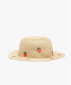 chapeau de paille a paillettes et motif fraises bebe fille beigeJ487601_1
