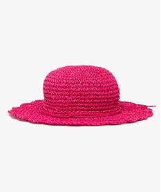 GEMO Chapeau en paille de papier fille rose standard