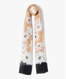 foulard a motifs fleuris avec reflets scintillants femme beige standard autres accessoiresJ490101_1