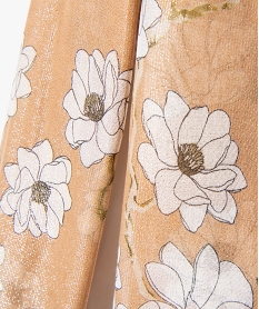 foulard a motifs fleuris avec reflets scintillants femme beige standard autres accessoiresJ490101_2