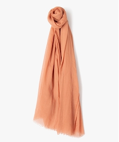 GEMO Foulard extra fin en polyester recyclé uni femme orange vif