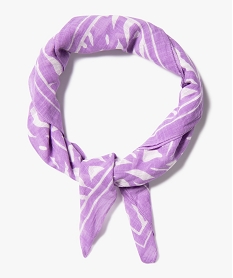 GEMO Foulard carré en coton femme 60x60 cm violet standard