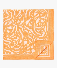foulard carre en coton femme 60x60 cm orange standard autres accessoiresJ492801_2