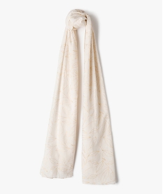 foulard rectangulaire en popeline de coton a motif dore femme blanc autres accessoiresJ493001_1
