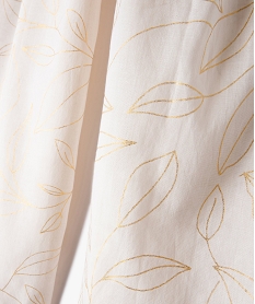 foulard rectangulaire en popeline de coton a motif dore femme blanc autres accessoiresJ493001_2