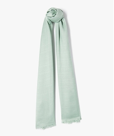 foulard rectangulaire en maille texturee uni et a franges femme vert standard autres accessoiresJ493101_1