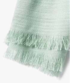 foulard rectangulaire en maille texturee uni et a franges femme vert standard autres accessoiresJ493101_2