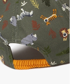 casquette a motifs animaux de la jungle bebe garcon vert accessoiresJ507801_3