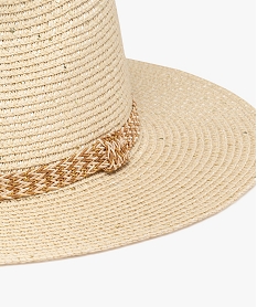 chapeau de paille trilby a larges bords et sequins brillants femme beige standard autres accessoiresJ508301_2