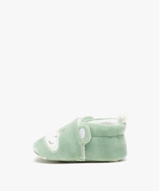chaussons de naissance bebe garcon hippopotame en velours vert chaussures de naissanceJ528801_3