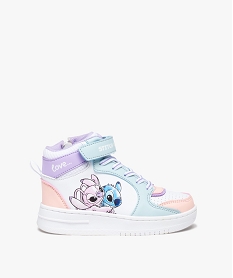 GEMO Baskets fille mid-cut Stitch et Angel à zip - Disney blanc chine