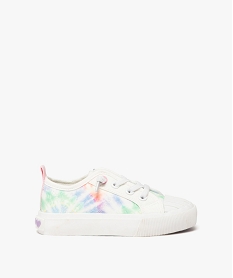 GEMO Baskets fille en toile effet tie and dye Blanc