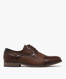 GEMO Derbies bimatières à lacets ronds homme Brun