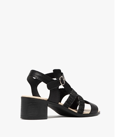 sandales confort femme a talon carre en cuir avec deux brides elastiques fantaisie noir standard sandalesJ614901_4