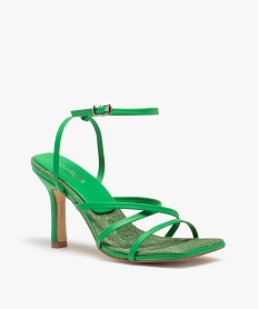 sandales femme a talon et fines brides croisees unies vert standard sandales a talonJ625001_2
