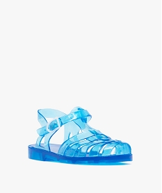 sandales de plage garcon a multibrides translucides bleu standardJ634301_2