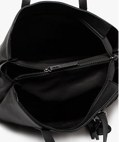 sac a main grand format en matiere souple et grainee femme noir standard cabas - grand volumeJ672301_3