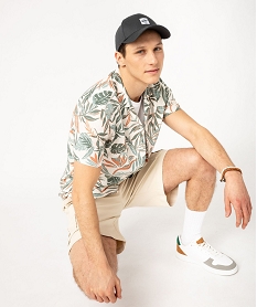 chemise manches courtes imprimee feuillage en viscoselin homme imprime chemise manches courtesJ691901_1