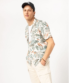 chemise manches courtes imprimee feuillage en viscoselin homme imprime chemise manches courtesJ691901_2