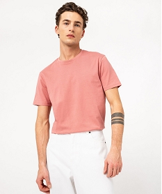 tee-shirt a manches courtes et col rond homme rose tee-shirtsJ710501_2