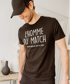 GEMO Tee-shirt homme à manches courtes avec message humoristique Noir