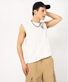 debardeur avec motif streetwear sur la poitrine homme blanc tee-shirtsJ714401_2