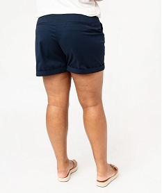 short en toile avec ceinture tissee femme grande taille bleu pantacourts et shortsJ717301_3