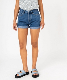 GEMO Short en jean ample à revers femme Gris