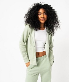 GEMO Sweat zippé à capuche femme Vert