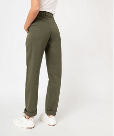 pantalon chino coupe regular femme vert pantalonsJ732001_3