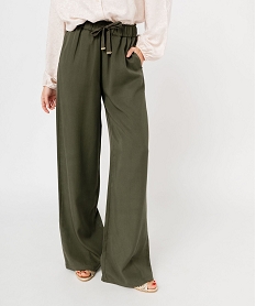 GEMO Pantalon large en Lyocell femme Vert