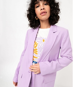 GEMO Veste tailleur 1 bouton femme Violet