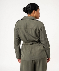 veste saharienne en lyocell femme grande taille vert vestes et manteauxJ742201_3