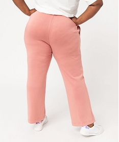 pantalon en maille avec ceinture elastique femme grande taille rose pantalonsJ761301_3