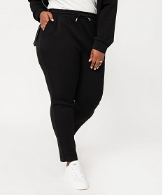 pantalon en maille avec ceinture elastique femme grande taille noirJ761401_2