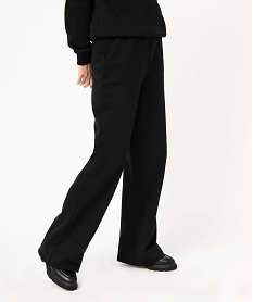 pantalon en molleton coupe large et taille elastiquee femme noirJ761501_1