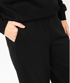 pantalon en molleton coupe large et taille elastiquee femme noirJ761501_2