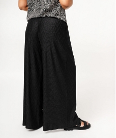 pantalon large en maille gaufree femme grande taille noirJ762301_3