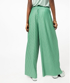 pantalon large en maille plissee femme vert pantalonsJ762601_3