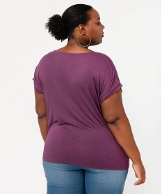 tee-shirt a manches courtes a col v femme grande taille violetJ775201_3