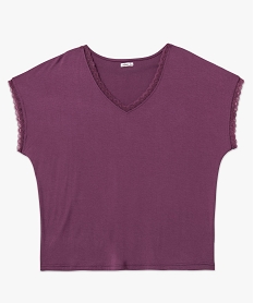 tee-shirt a manches courtes a col v femme grande taille violetJ775201_4