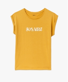 tee-shirt manches courtes imprime coupe loose femme jauneJ775601_4