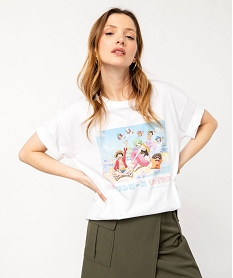 tee-shirt manches courtes imprime femme - one piece blancJ776601_1