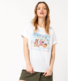 tee-shirt manches courtes imprime femme - one piece blancJ776601_2