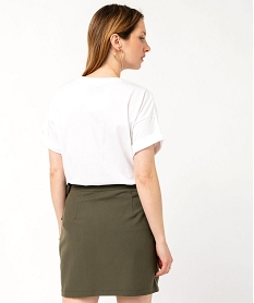 tee-shirt manches courtes imprime femme - one piece blancJ776601_3