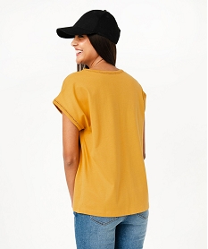 tee-shirt a manches courtes avec finitions scintillantes femme jauneJ777701_3