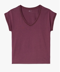 tee-shirt a manches courtes avec finitions scintillantes femme violet t-shirts manches courtesJ777801_4